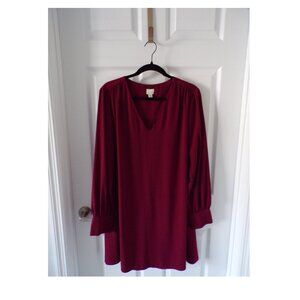 A New Day Burgundy Long Sleeve Dress Size Large